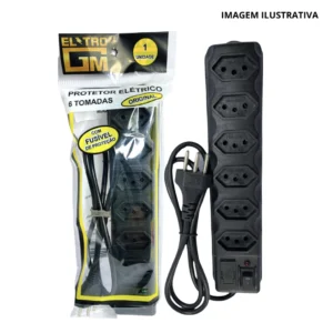 PROTETOR ELETRICO 6 TOMADAS 85CM