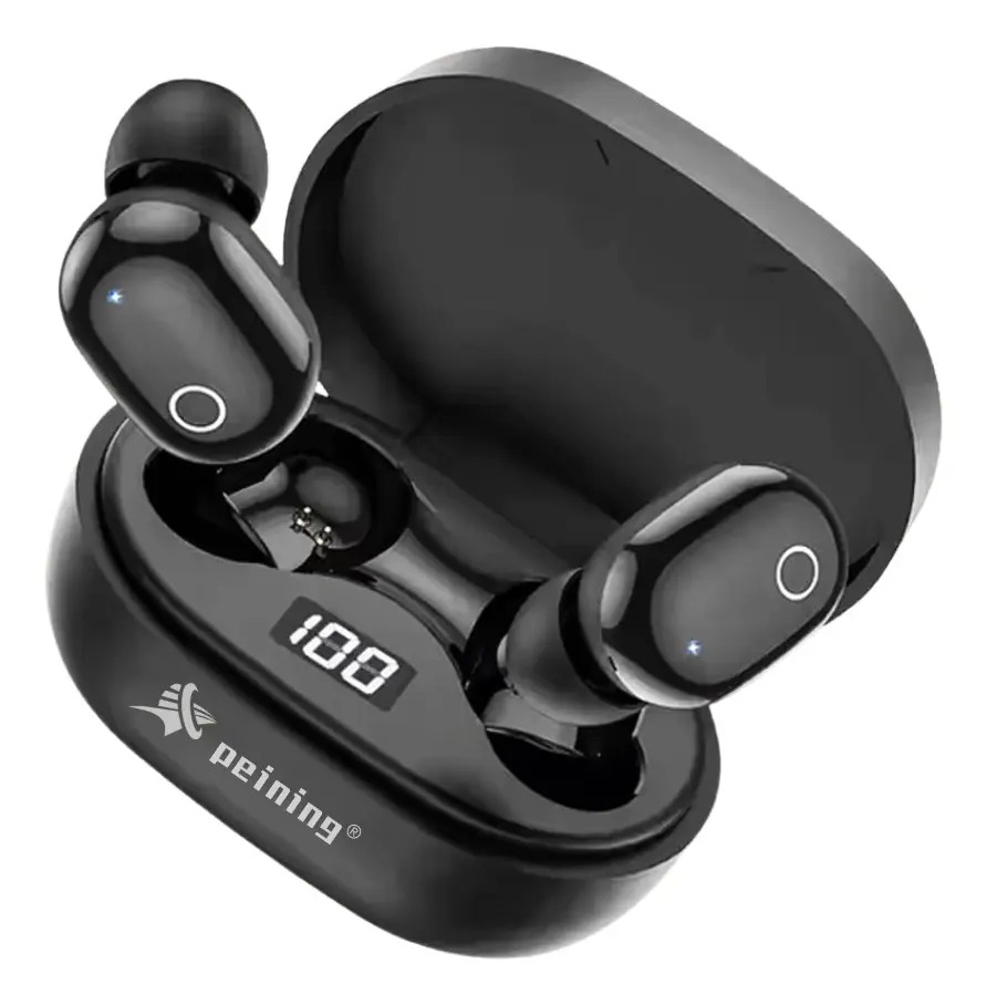 Fone De Ouvido Bluetooth Peining Tws Pei-m515 Preto Com Led Preto - Imagem 2