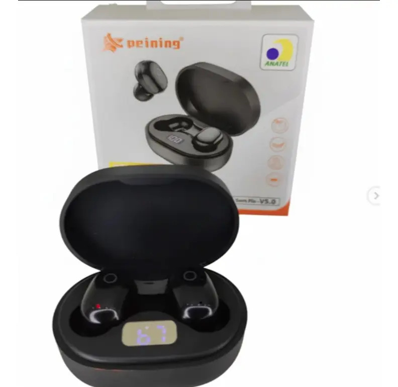 Fone De Ouvido Bluetooth Peining Tws Pei-m515 Preto Com Led Preto - Imagem 4